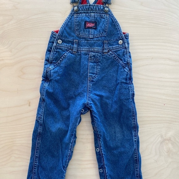 Old Navy Outlet Fleeced lined Jean Overalls 18-24 months (FK) - Picture 3 of 12